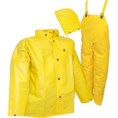 TINGLEY RUBBER Tingley® S56307 DuraScrim„¢ 3 Pc Suit, Yellow, Detachable Hood, 2XL S56307.2X
